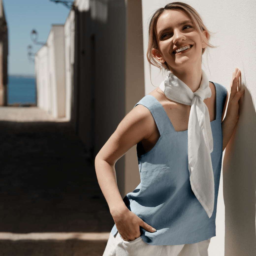 Allure lino Polka viršus — naturalusdrabuziai.lt