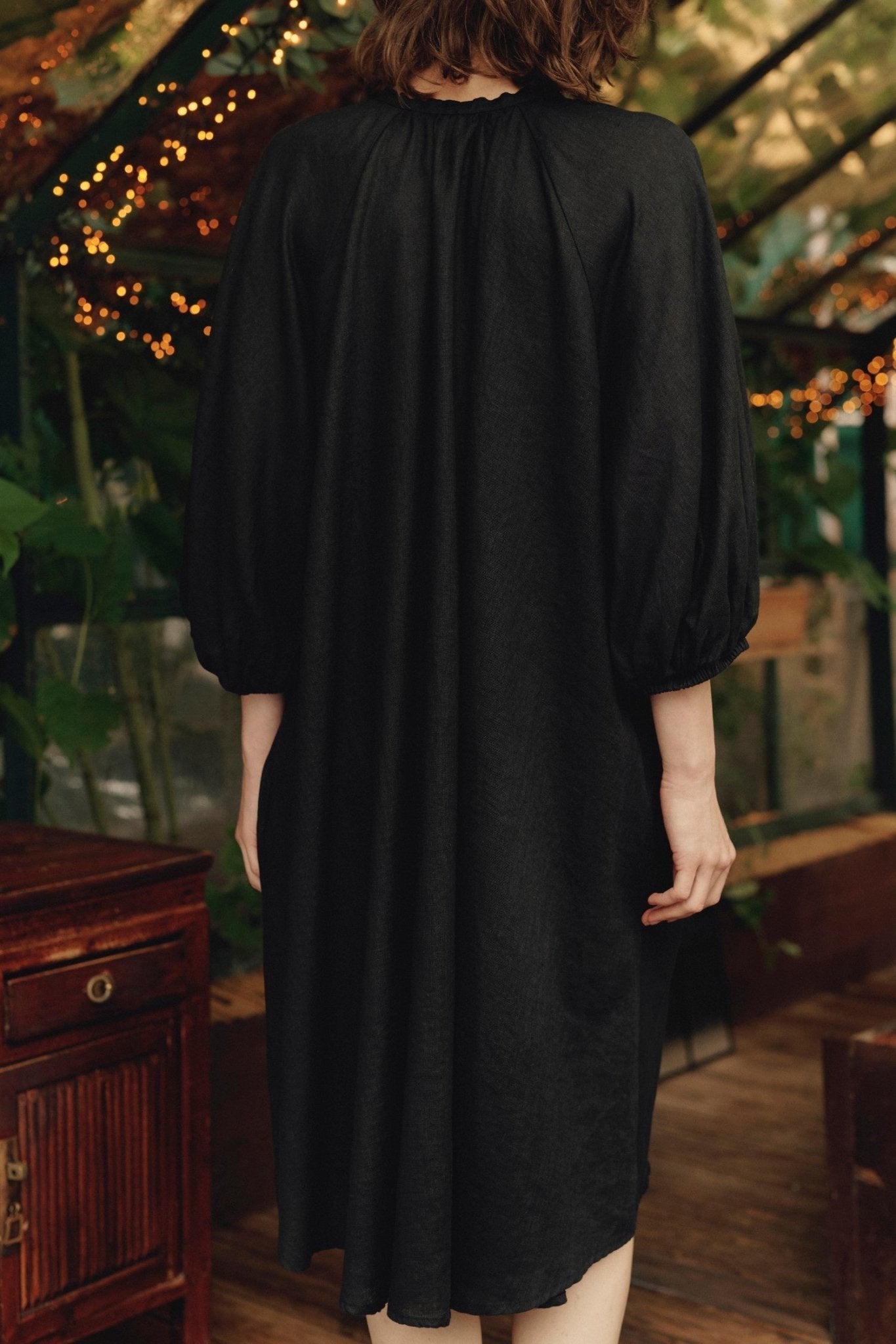 Black Linen Mahina Dress
