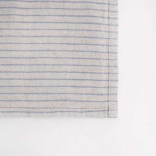 Grey Blue Pinstripe Rustic lino staltiesė — naturalusdrabuziai.lt