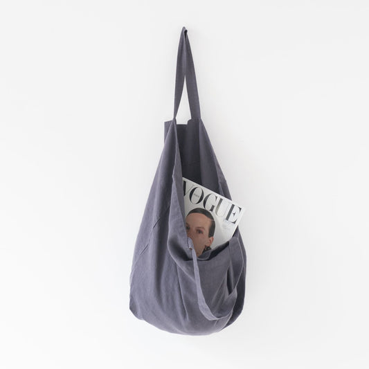 LIMITED EDITION Dark Grey lino didelis krepšys — naturalusdrabuziai.lt