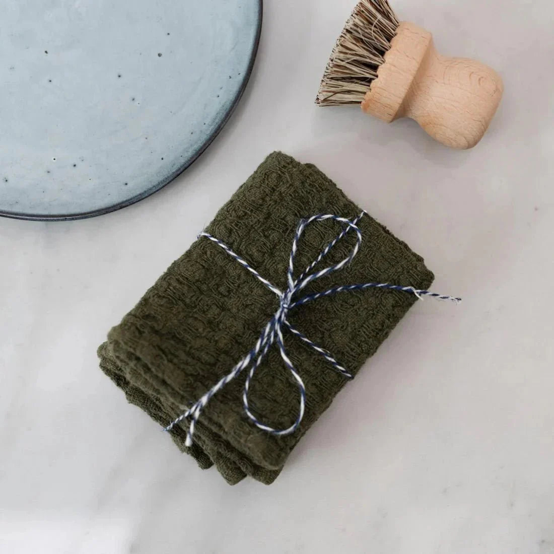 Martini Olive lino Dishcloth rinkinys 2 vnt. — naturalusdrabuziai.lt