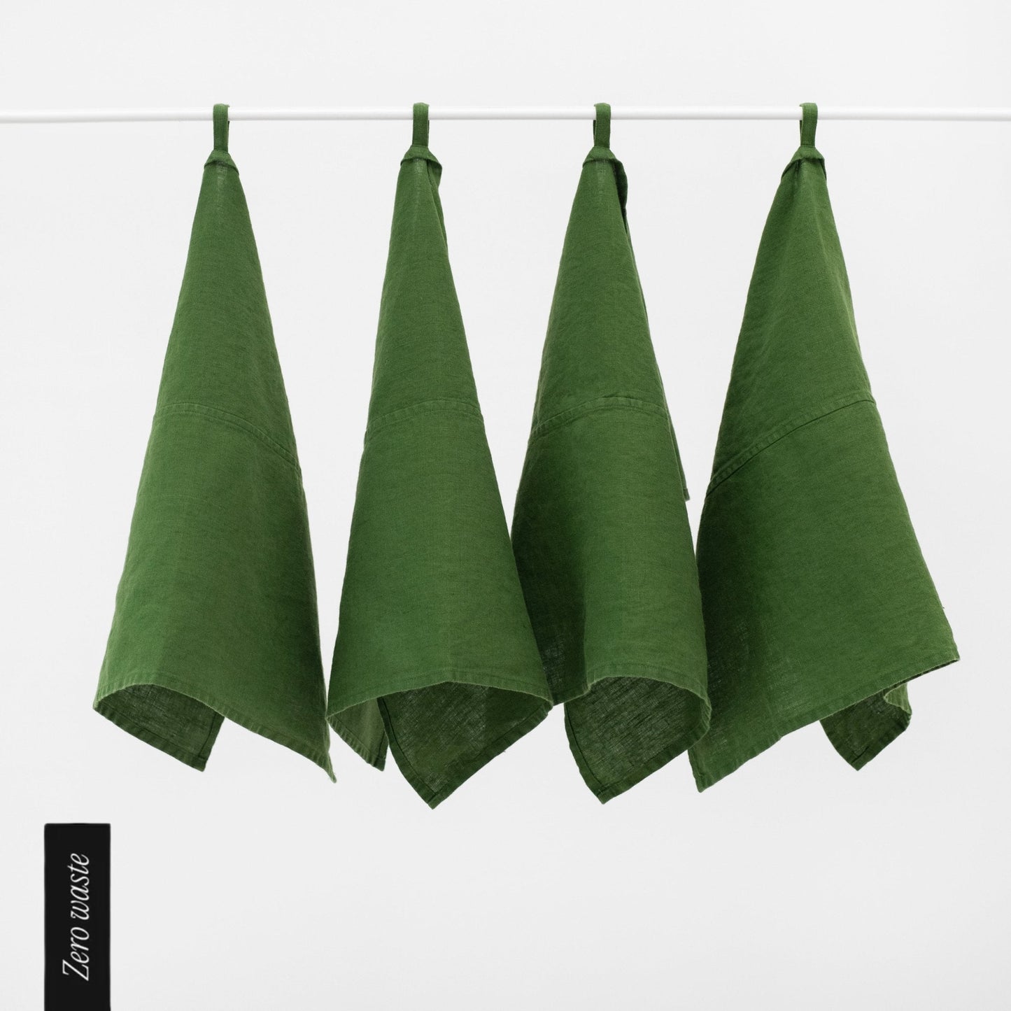 Zero Waste True Green lino virtuvinė servetės rinkinys 4 vnt. — naturalusdrabuziai.lt