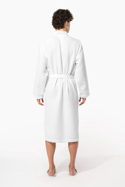 Premium medvilninis vaflinis kimono tipo chalatas — naturalusdrabuziai.lt