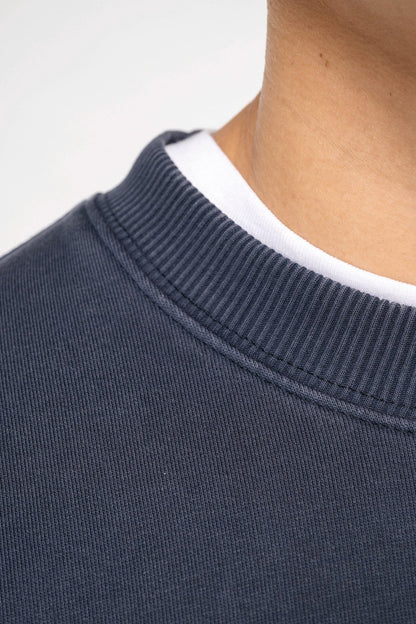 Unisex ekologiškos medvilnės oversized džemperis su apvalia apykakle — naturalusdrabuziai.lt