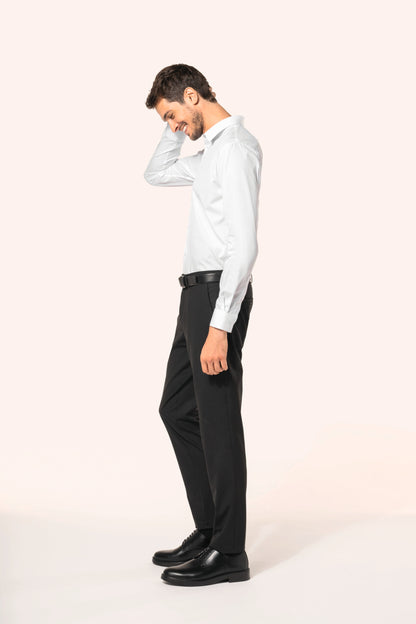 Vyriški Supima medvilnės poplinio audinio marškiniai tiesaus kirpimo — naturalusdrabuziai.lt