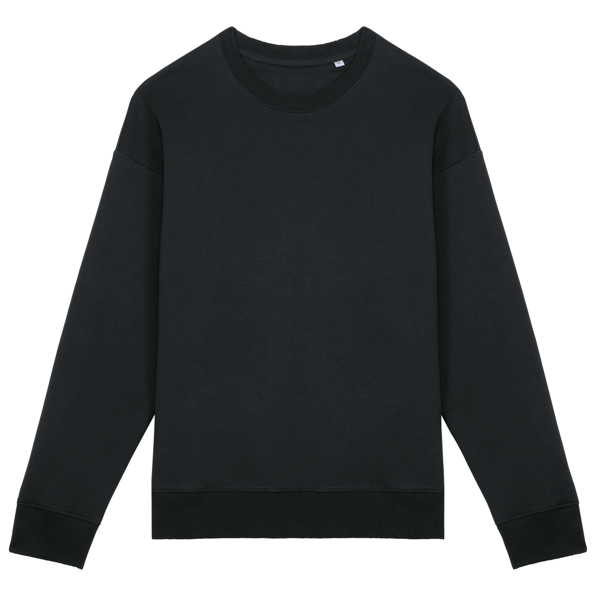 Unisex oversized organinės medvilnės džemperis su apvaliu kaklu — naturalusdrabuziai.lt