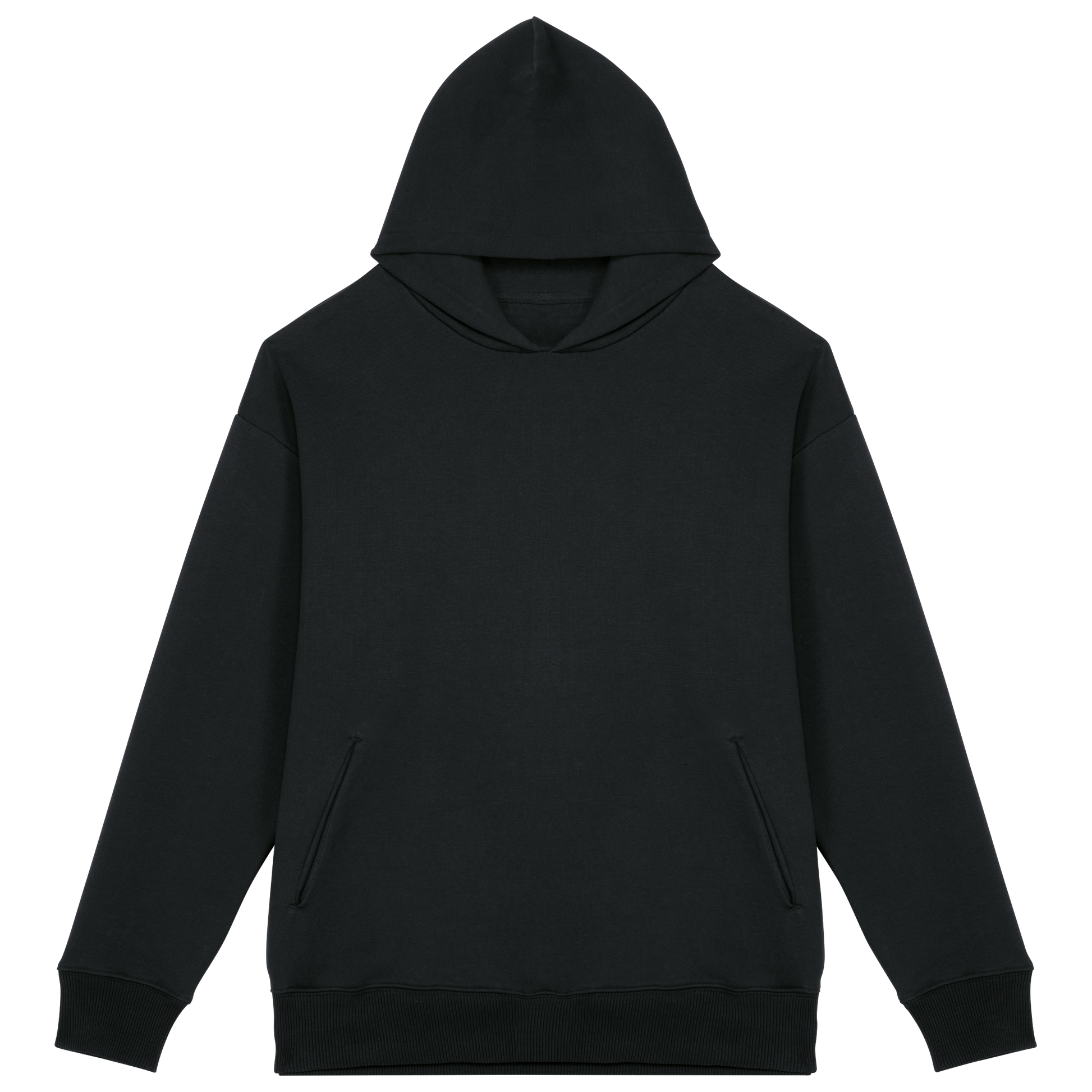 Unisex oversized organinės medvilnės džemperis su gobtuvu — naturalusdrabuziai.lt