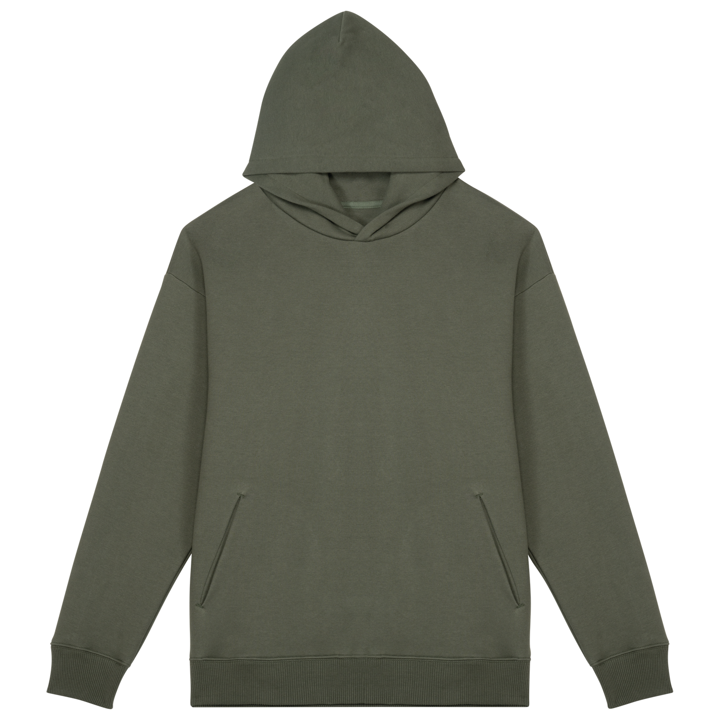 Unisex oversized organinės medvilnės džemperis su gobtuvu — naturalusdrabuziai.lt