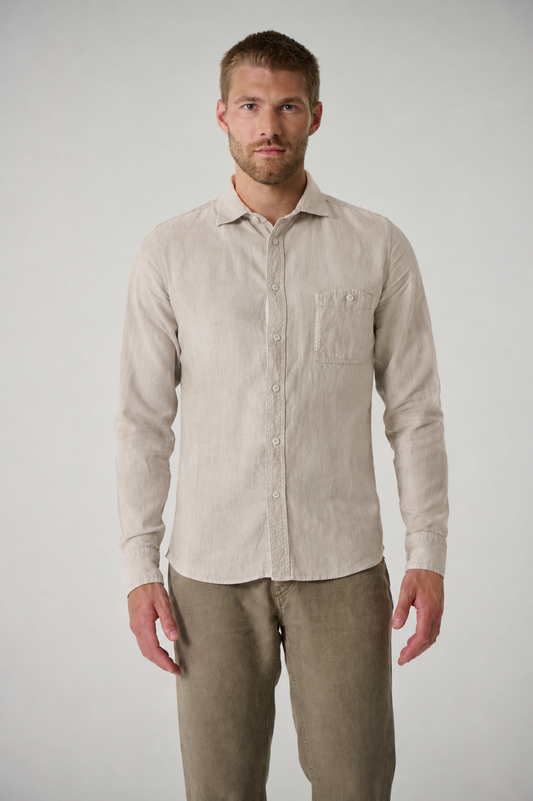 Vyriški marškiniai iš 100% kanapių (AT004) – Dagio violetinė