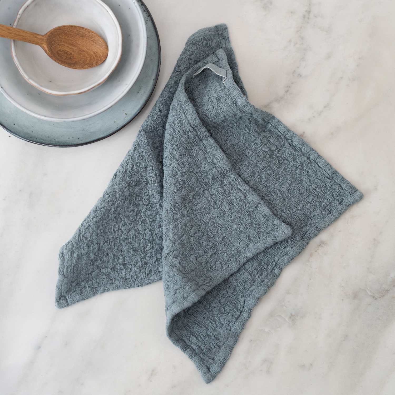 Blue Fog lino Dishcloth rinkinys 2 vnt. — naturalusdrabuziai.lt