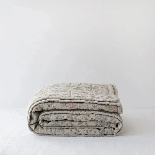 Botani & Melange lino Quilted antklodė — naturalusdrabuziai.lt