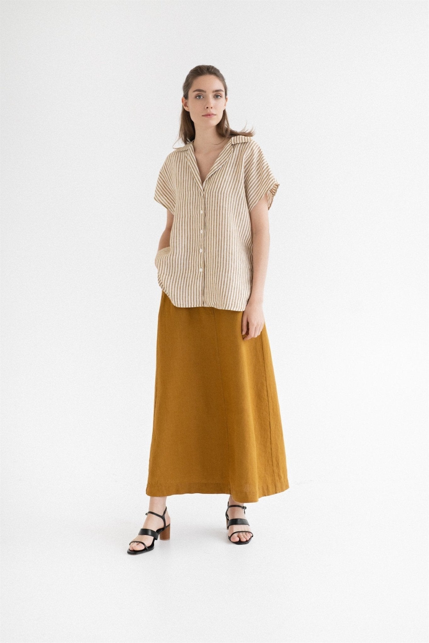 Bronze Linen Gardenia Skirt