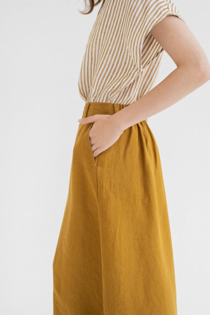 Bronze Linen Gardenia Skirt