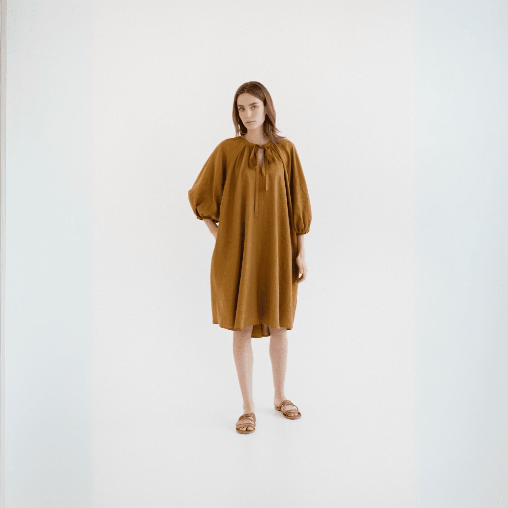Bronze Linen Mahina Dress