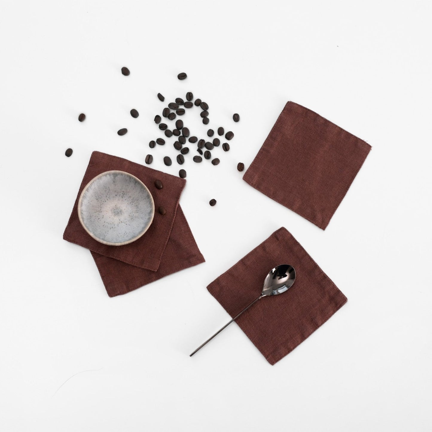 Chocolate lino padėkliukų rinkinys 4 vnt. — naturalusdrabuziai.lt