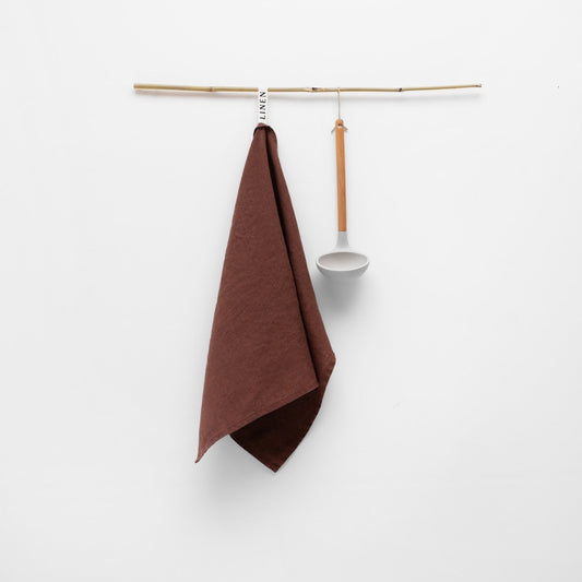 Chocolate lino virtuvinė servetė — naturalusdrabuziai.lt