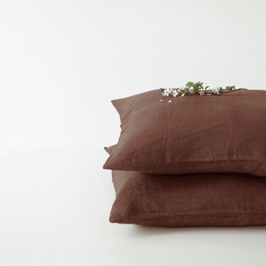 Chocolate lino pagalvės užvalkalas — naturalusdrabuziai.lt