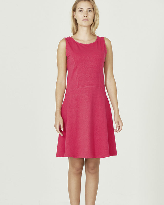 Moteriška suknelė iš kanapių ir ekologiškos medvilnės (DH151OEB) – magnolia