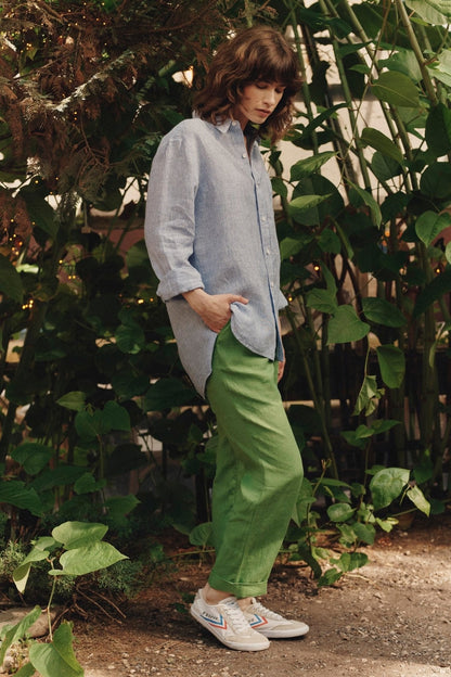Foliage Green Linen Octave Trousers