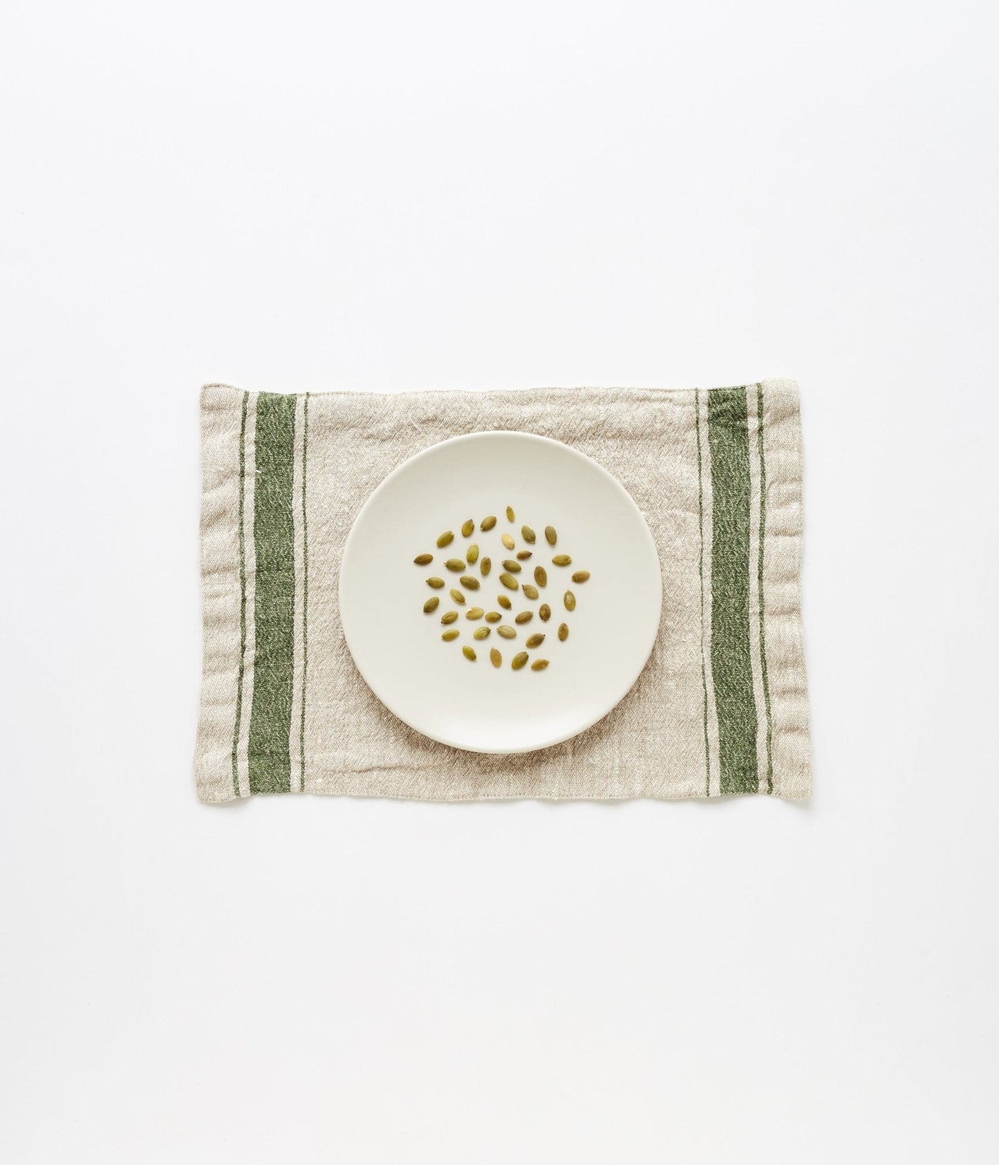 Green Stripe Vintage lino staltiesėlė — naturalusdrabuziai.lt