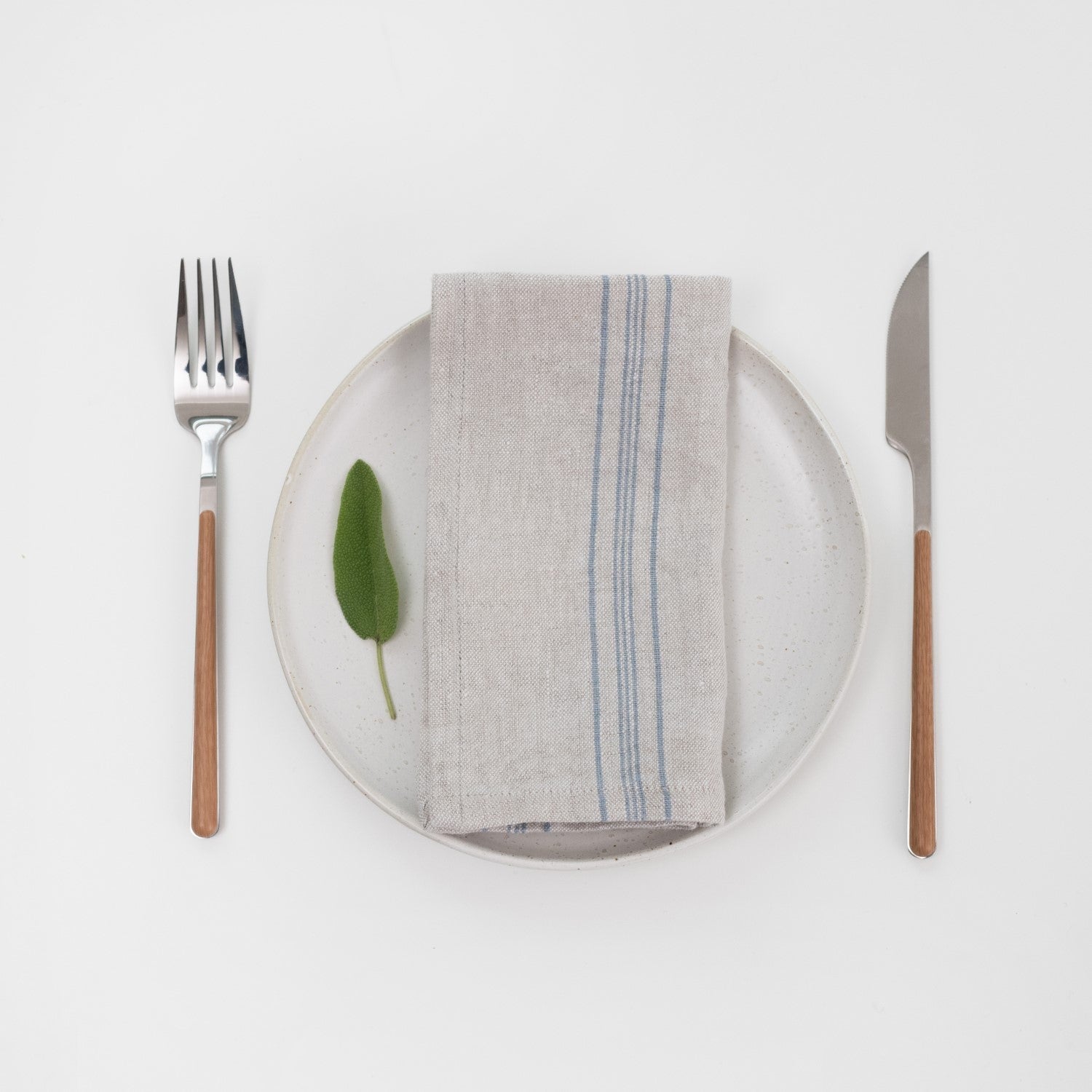 Grey Blue Wide Rustic lino servetėlių rinkinys 2 vnt. — naturalusdrabuziai.lt