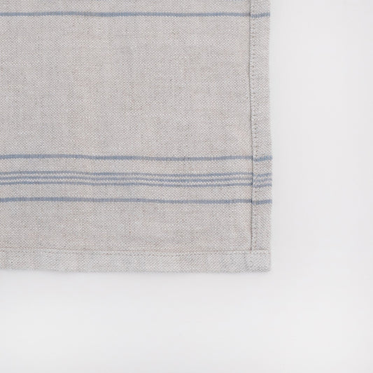 Grey Blue Wide Stripe Rustic lino stalo takelis — naturalusdrabuziai.lt