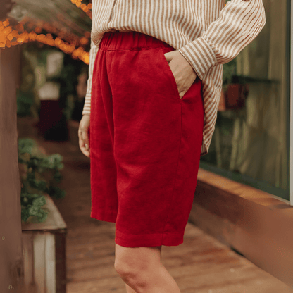Lava Falls Linen Cumin Shorts