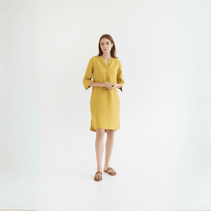Lemon Curry lino Prelude suknelė — naturalusdrabuziai.lt