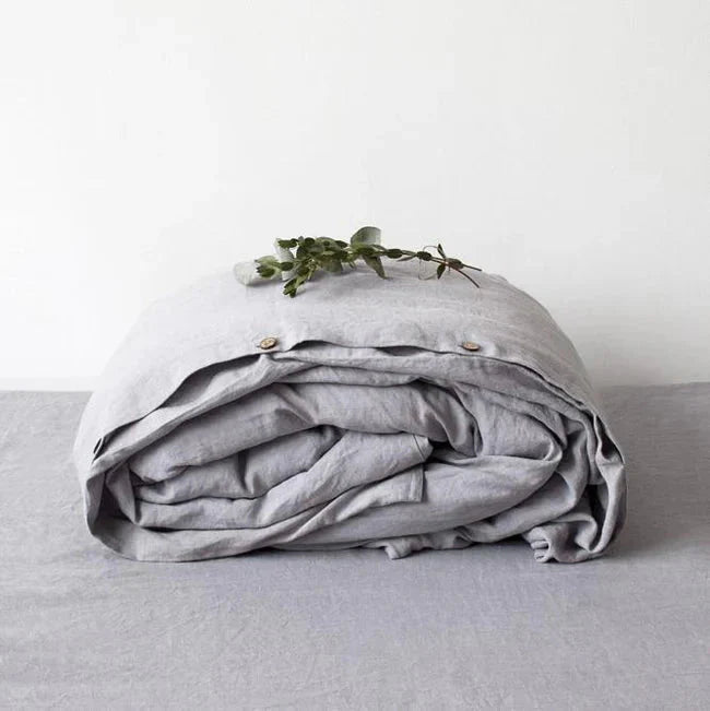 Light Grey lino antklodės užvalkalas — naturalusdrabuziai.lt