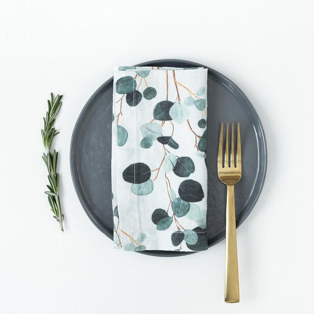 LIMITED EDITION Eucalyptus lino servetėlių rinkinys 2 vnt. — naturalusdrabuziai.lt