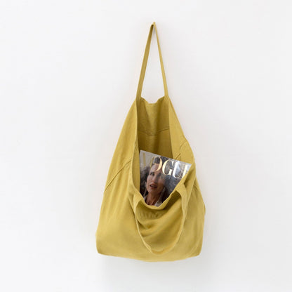 LIMITED EDITION Lemon Curry lino didelis krepšys — naturalusdrabuziai.lt