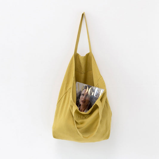 LIMITED EDITION Lemon Curry lino didelis krepšys — naturalusdrabuziai.lt
