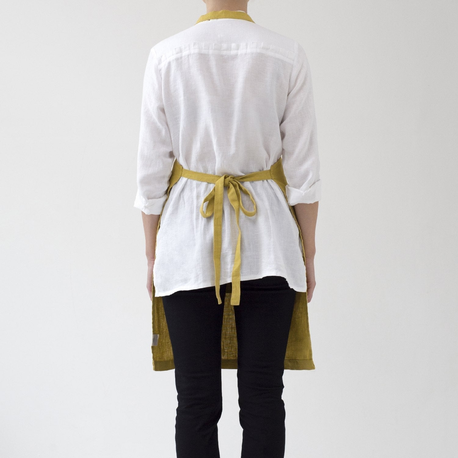 LIMITED EDITION Lemon Curry lino kasdienė prijuostė — naturalusdrabuziai.lt