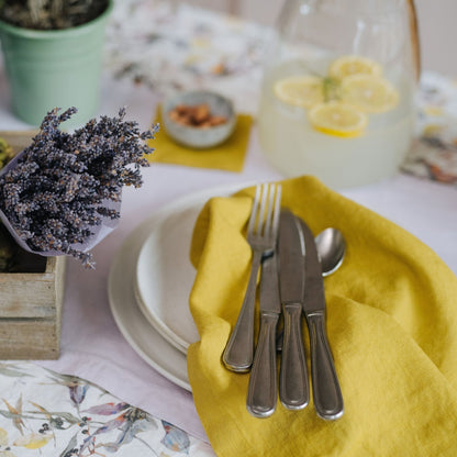LIMITED EDITION Lemon Curry lino servetėlių rinkinys 2 vnt. — naturalusdrabuziai.lt