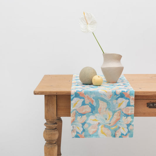 LIMITED EDITION Pastel Iris lino stalo takelis — naturalusdrabuziai.lt
