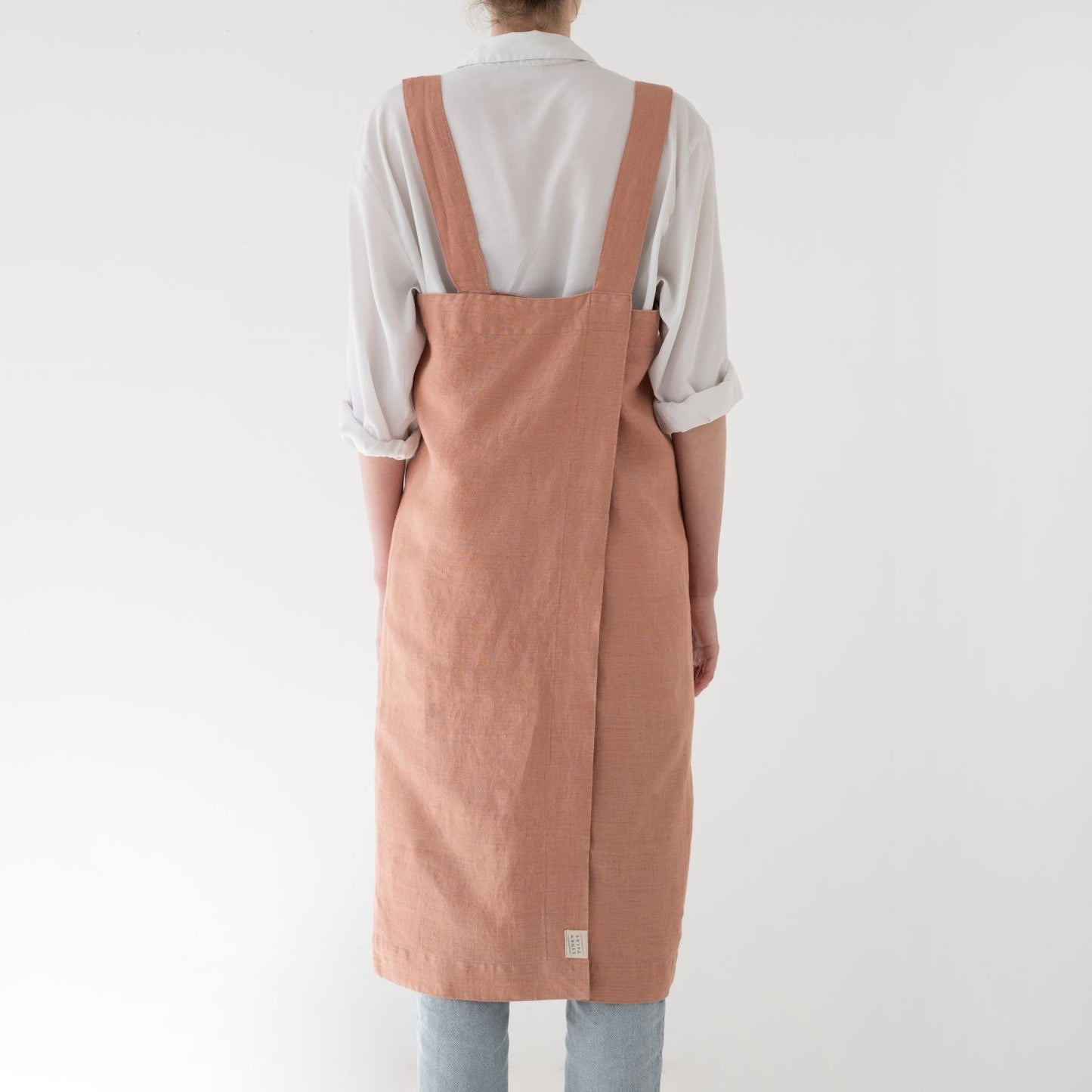 lino Tales Cafe Creme lino Pinafore prijuostė — naturalusdrabuziai.lt