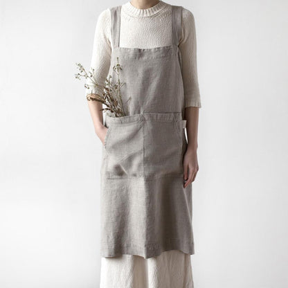 lino Tales Natural lino Pinafore prijuostė — naturalusdrabuziai.lt