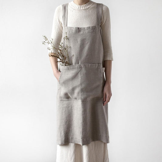 lino Tales Natural lino Pinafore prijuostė — naturalusdrabuziai.lt