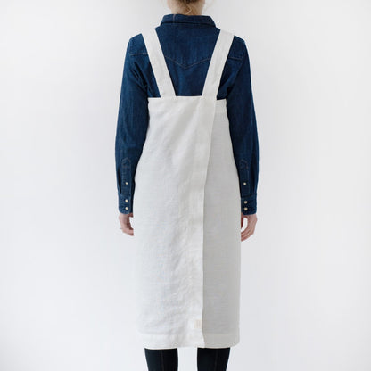 lino Tales Off-White lino Pinafore prijuostė — naturalusdrabuziai.lt