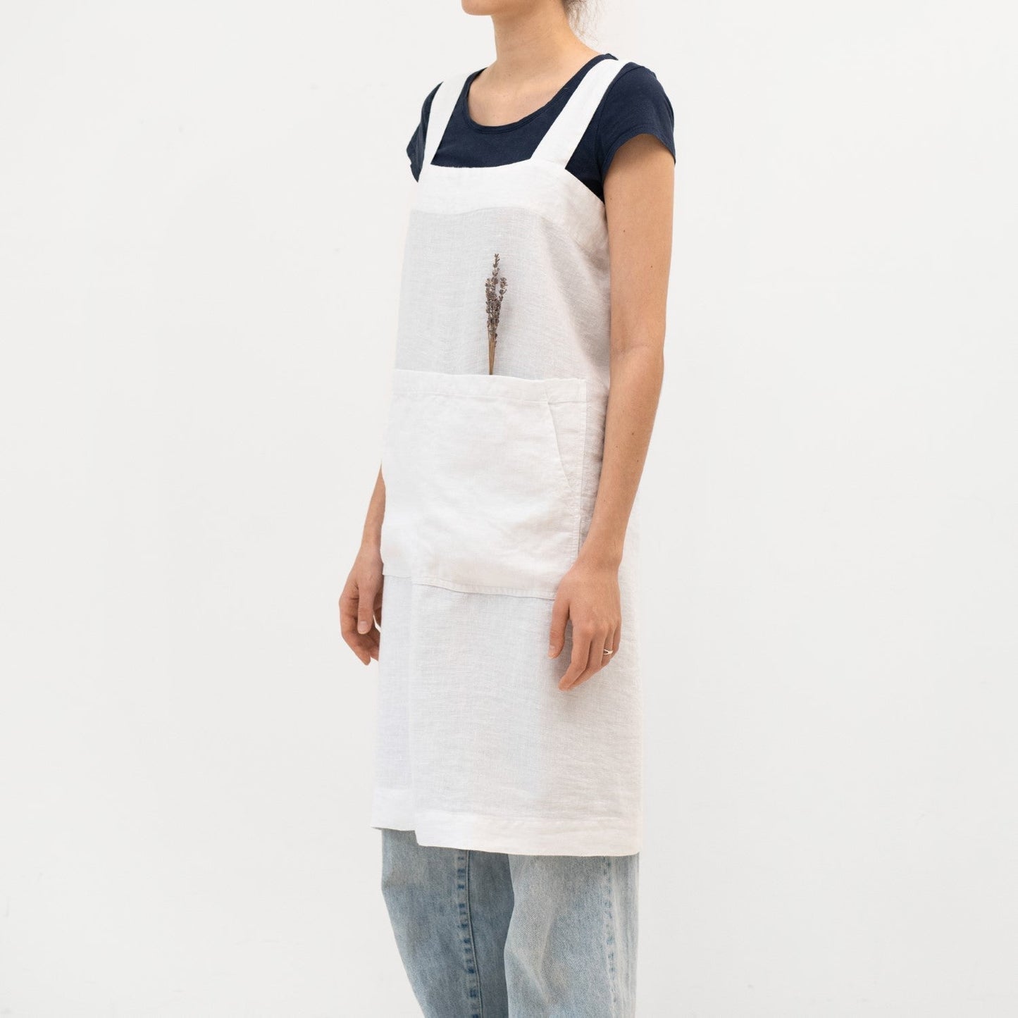 lino Tales Optical White lino Pinafore prijuostė — naturalusdrabuziai.lt