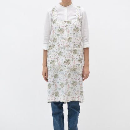 lino Tales White Botany lino Pinafore prijuostė — naturalusdrabuziai.lt