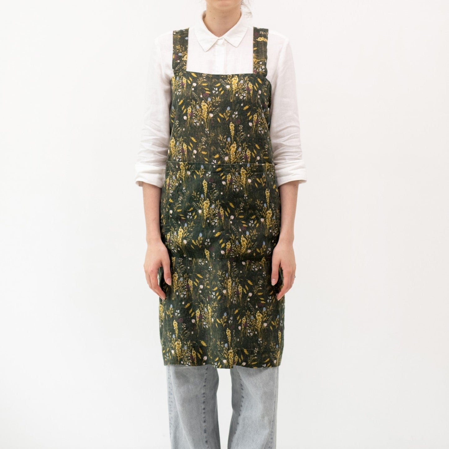 lino Tales Woodland lino Pinafore prijuostė — naturalusdrabuziai.lt