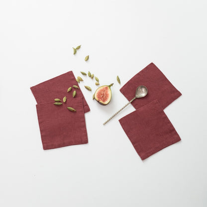 Marsala lino padėkliukų rinkinys 4 vnt. — naturalusdrabuziai.lt