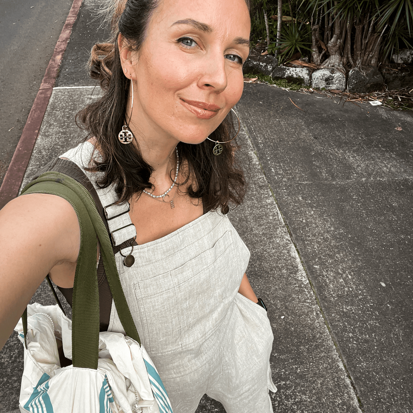 Melange Linen Elm Overalls