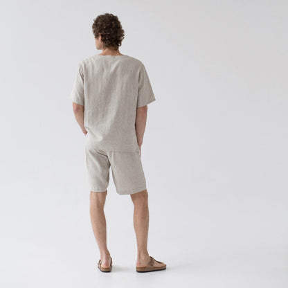 Melange lino Fern Pyjama rinkinys — naturalusdrabuziai.lt