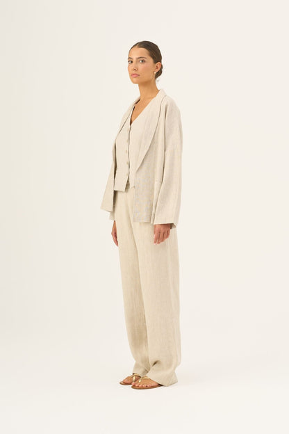 Melange lino Willow kelnės — naturalusdrabuziai.lt