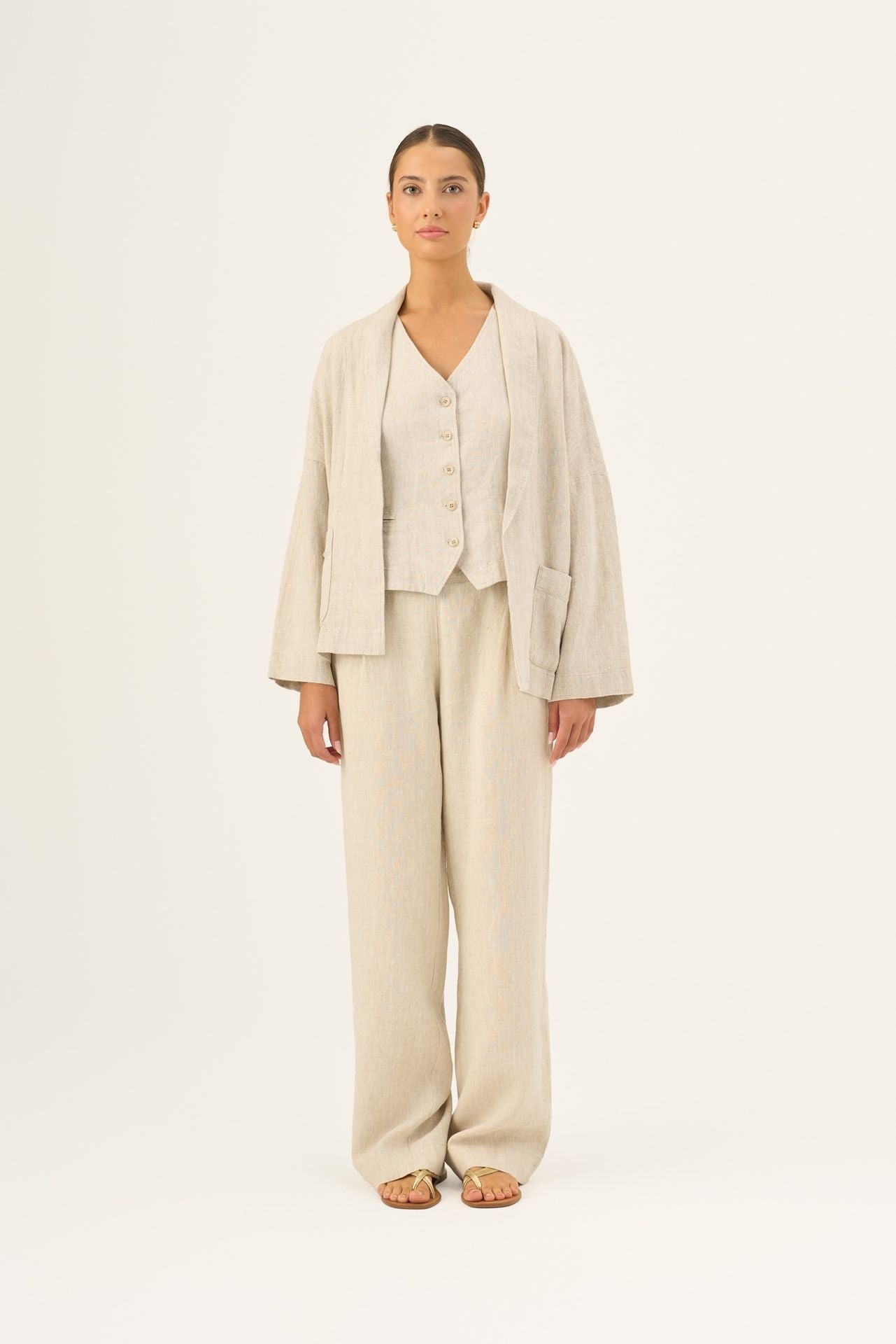 Melange lino Willow kelnės — naturalusdrabuziai.lt