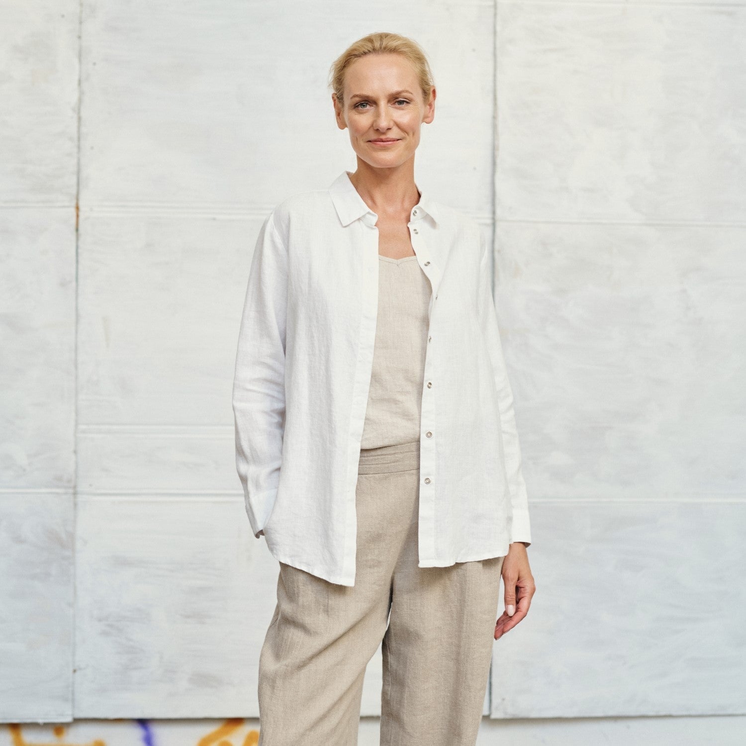 Optical White Linen Azalea Shirt