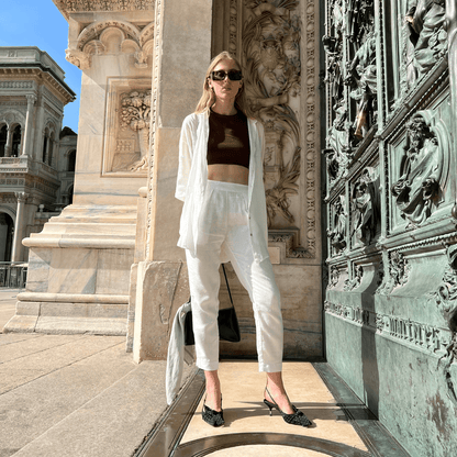 Optical White Linen Oregano Shirt