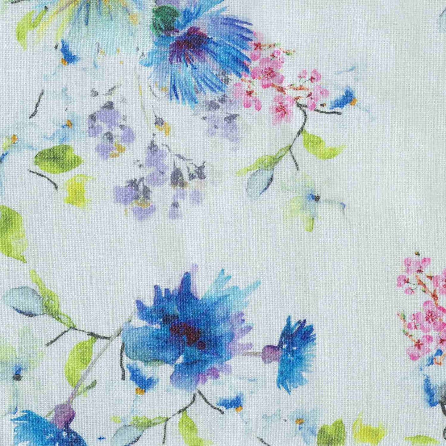 Unwashed LIMITED EDITION White Flowers lino Fabric 185 g/sq.m — naturalusdrabuziai.lt